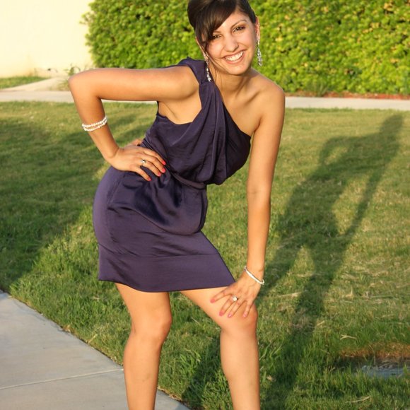 BCBGeneration Blue One Shoulder Dress - Picture 8 of 8